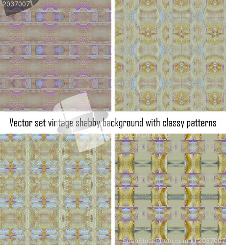 Image of Vector set vintage background classical patterns