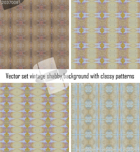 Image of Vector set vintage background classical patterns