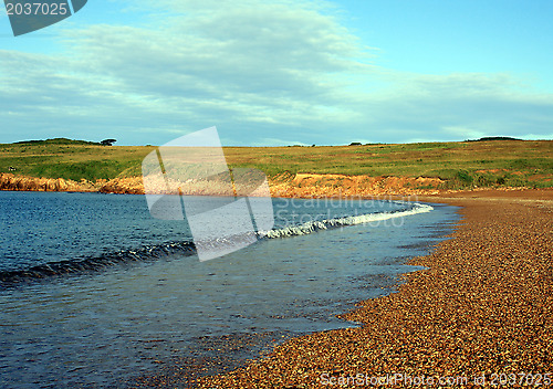 Image of Beach in beams of the morning sun