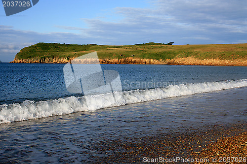 Image of Beach in beams of the morning sun