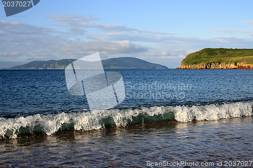 Image of Beach in beams of the morning sun