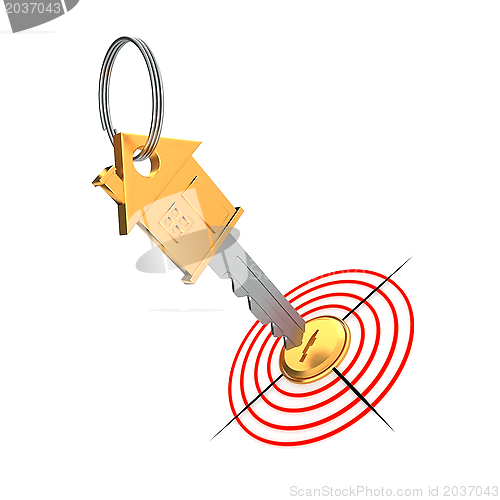 Image of Gold key and target