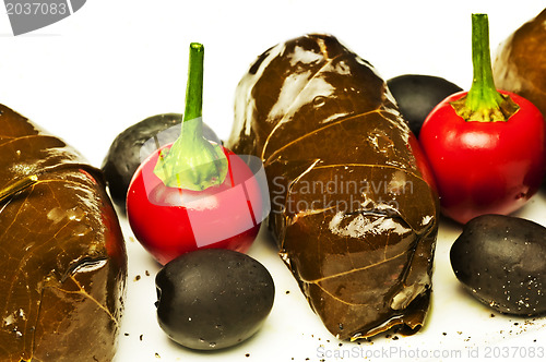 Image of greek appetizer filled vine leaves