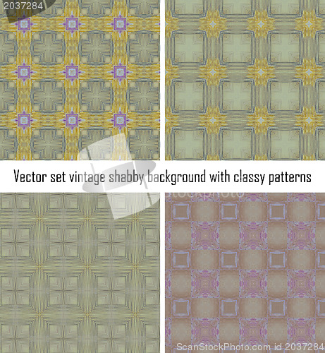 Image of Vector set vintage background classical patterns