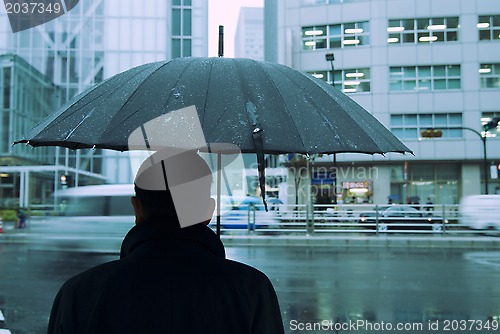 Image of rain in city