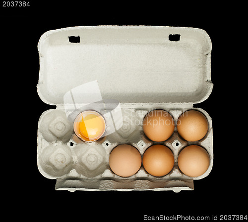Image of Eggs box and aggs inside