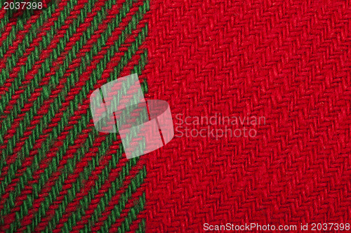 Image of Handmade knit green and red background