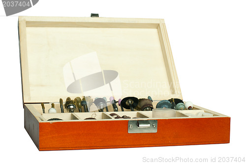 Image of Box of tools for sharpening and grinding