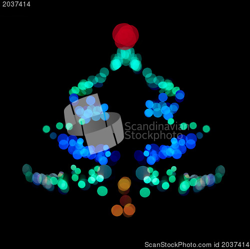 Image of Christmas tree made ??of bokeh lights