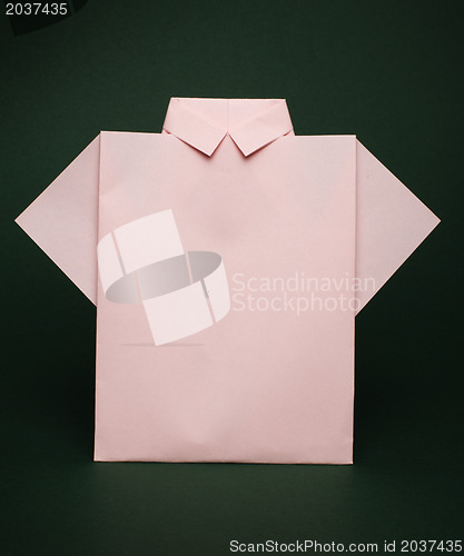 Image of Isolated paper made pink shirt 