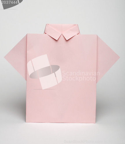 Image of Isolated paper made pink shirt 