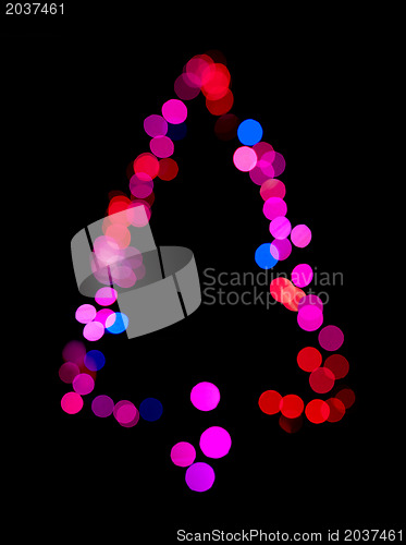 Image of Christmas tree made ??of bokeh lights