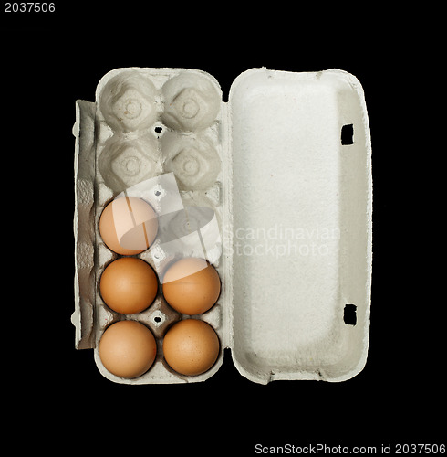 Image of Eggs box and aggs inside