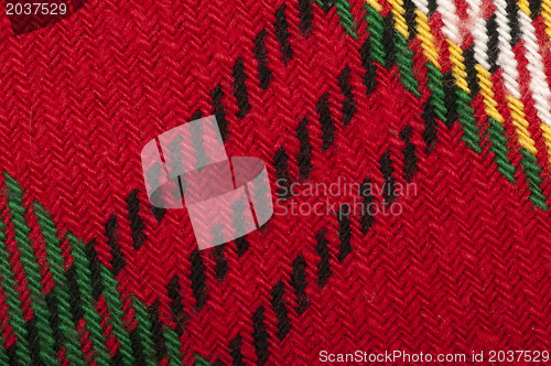 Image of Handmade knit green and red background