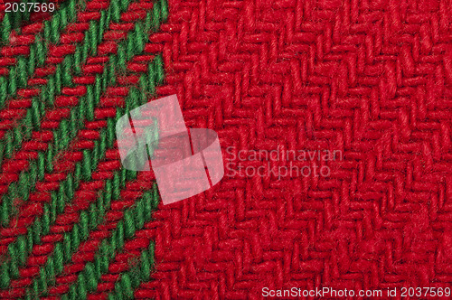 Image of Handmade knit green and red background