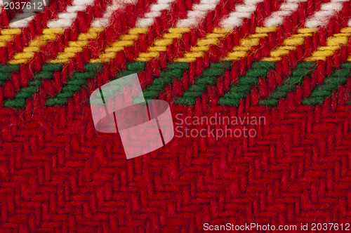 Image of Handmade knit green and red background