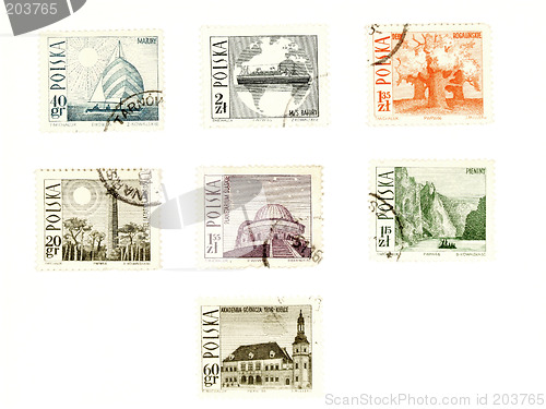 Image of Collectible post stamps from Poland