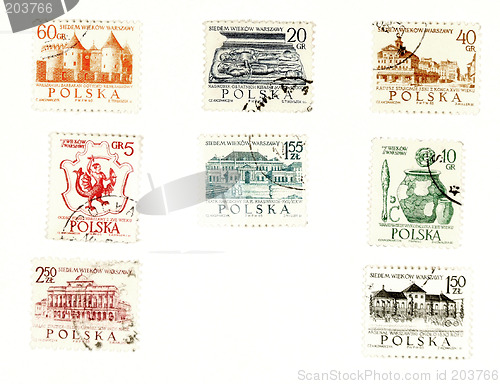 Image of Collectible postage stamps from Poland