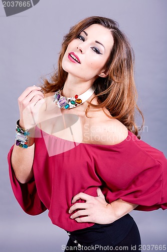 Image of attractive young woman with jewelry