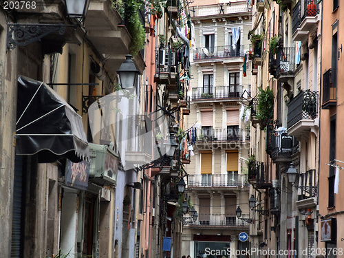 Image of Typical old town street in Barcelona