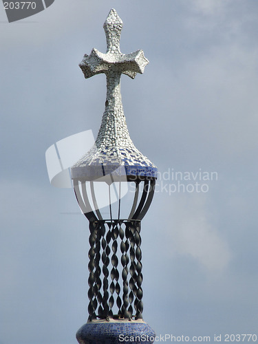 Image of Ceramic decorated white cross