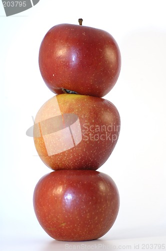 Image of Isolated red apples on white