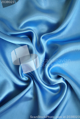 Image of Smooth elegant blue silk as background