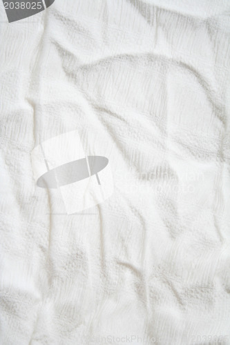 Image of White linen fabric as background