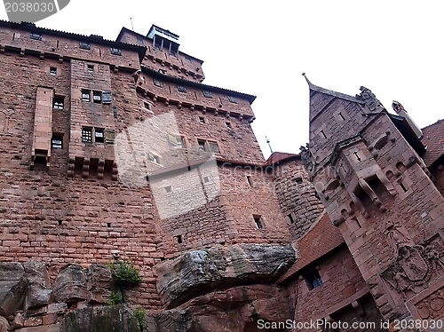 Image of Haut Koenigsbourg castle medieval rampart