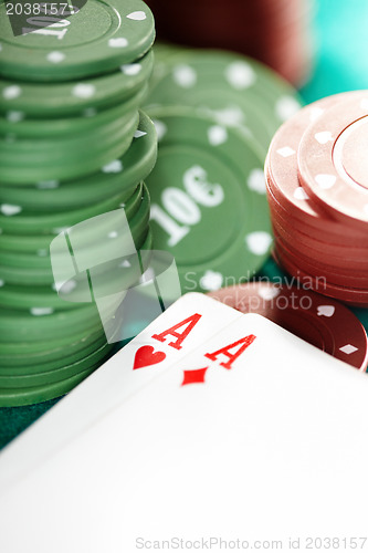 Image of Cards and casino chips