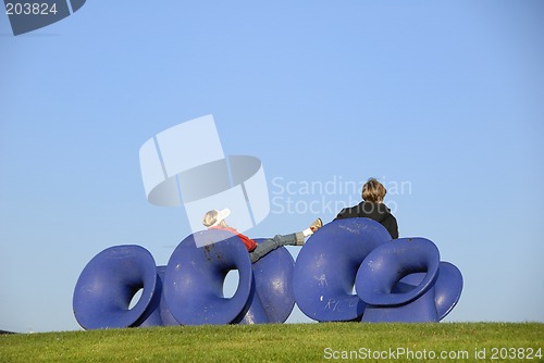 Image of Young Girl and boy Playing