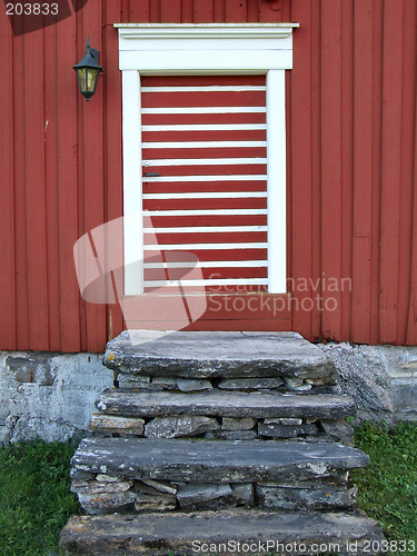 Image of Funny painted door in Norway