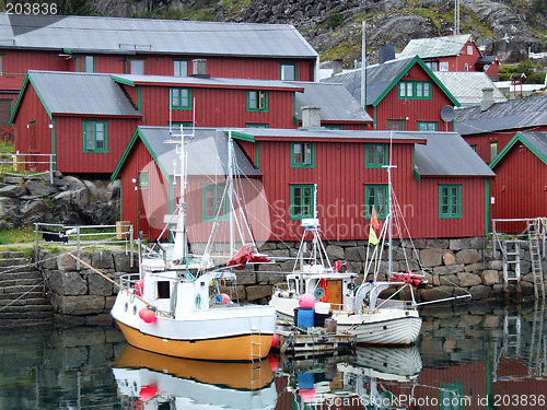 Image of Beautiful fishing harbor in Norway