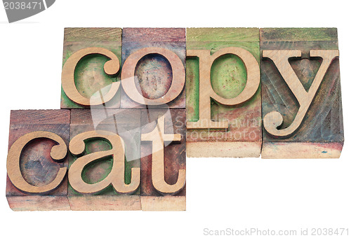 Image of copycat word in wood type