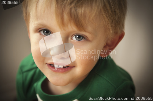 Image of Portrait of Cute Blue Eyed Boy