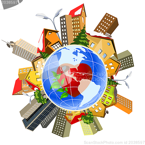 Image of Earth perfect precise machine. World population, human impact