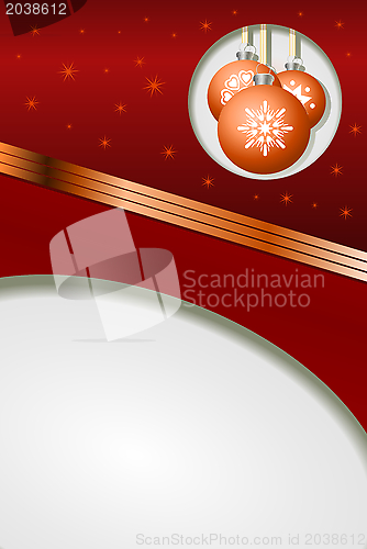Image of Christmas balls on a red festive background