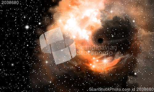 Image of Black hole and nebula