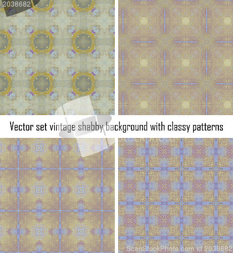 Image of Vector set vintage background classical patterns