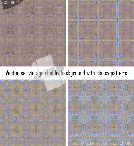 Image of Vector set vintage background classical patterns