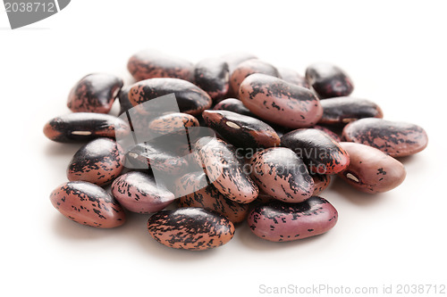 Image of color beans on white background