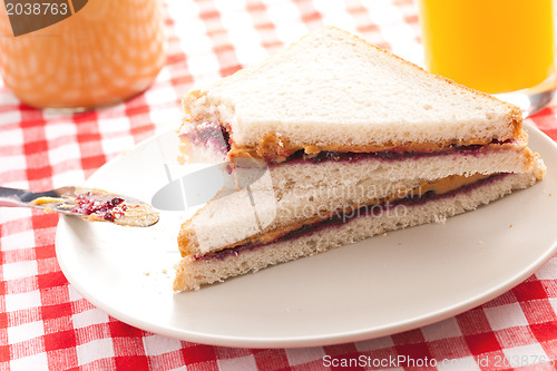 Image of peanut butter and jelly sandwich