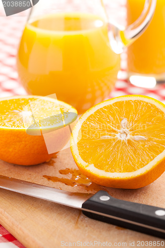 Image of orange juice and orange fruit