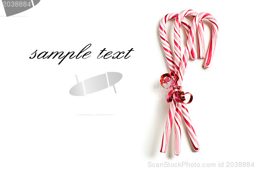 Image of xmas concept with stripy candy cane