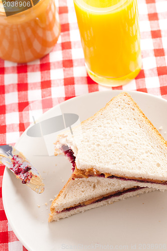Image of peanut butter and jelly sandwich