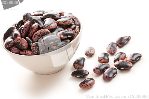 Image of color beans on white background