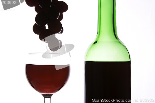 Image of Red Wine With Grapes