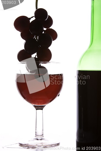 Image of Red Wine With Grapes