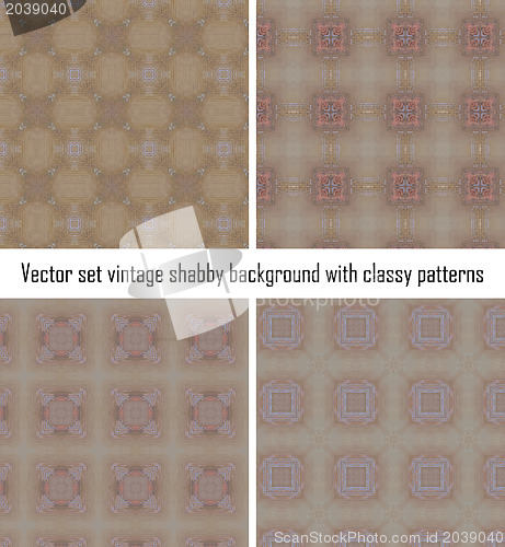 Image of Vector set vintage background classical patterns