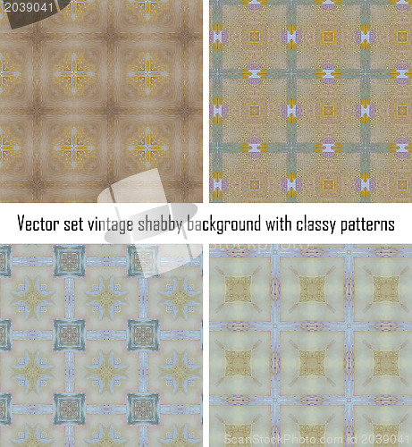 Image of Vector set vintage background classical patterns